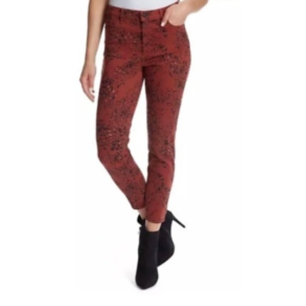 Ella Moss High Rise Skinny Ankle Jeans in Cheetah Swirl Size 27, Brown, black